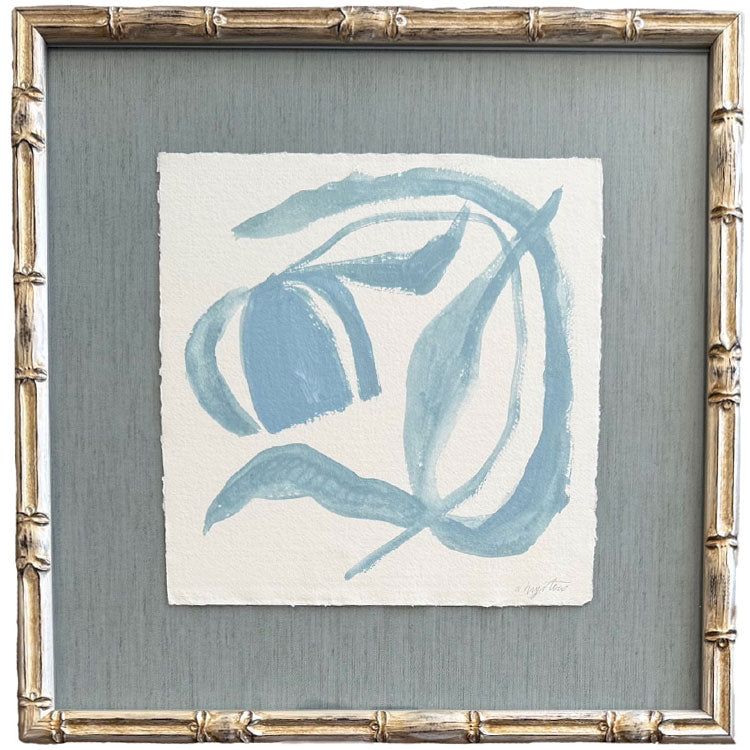 Framed Pewter Bamboo Tulips II