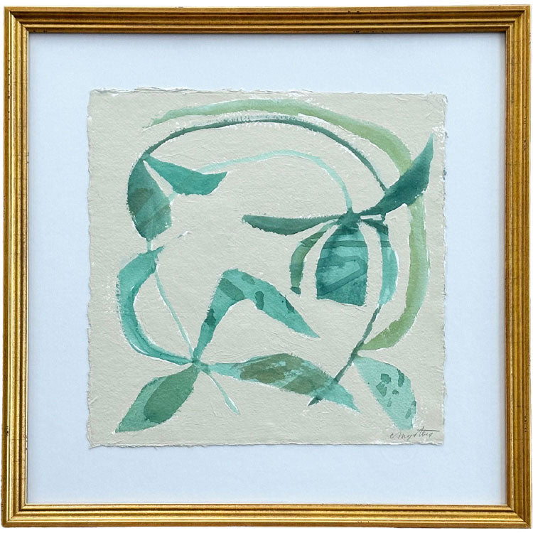 Framed Green Paper Tulips III