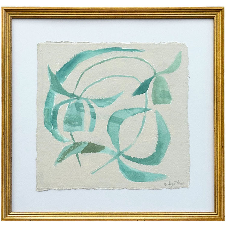 Framed Green Paper Tulips IV