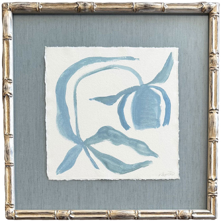 Framed Pewter Bamboo Tulips I