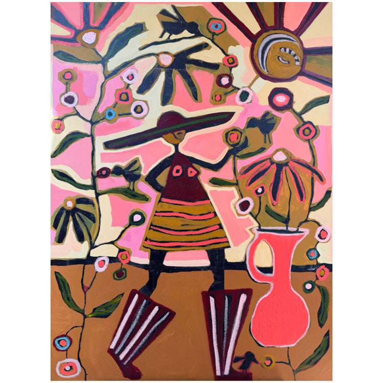 Patient Gardener In Shades Of Pink